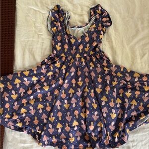 Dot Dot Smile Kids Dress - Purple and Pink mushrooms